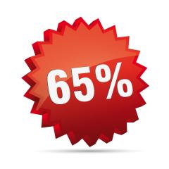 65 percent 3D Discount advertising action button badge bestseller percent free shop sale- Stock Photo or Stock Video of rcfotostock | RC Photo Stock
