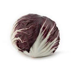 A fresh head of radicchio with deep purple-red leaves and white veins, isolated on a white background showcasing its crisp texture and vibrant color contrast  : Stock Photo or Stock Video Download rcfotostock photos, images and assets rcfotostock | RC Photo Stock.: