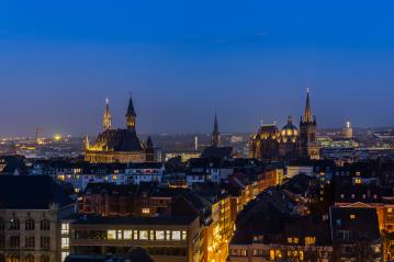 aachen cathedral (Aachener Dom) and town hall at night- Stock Photo or Stock Video of rcfotostock | RC Photo Stock
