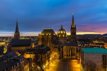 Aachen Cathedral At Night : Stock Photo or Stock Video Download rcfotostock photos, images and assets rcfotostock | RC Photo Stock.: