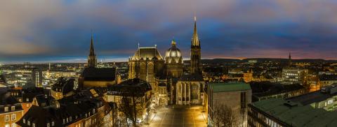 Aachen Cathedral at Night panorama : Stock Photo or Stock Video Download rcfotostock photos, images and assets rcfotostock | RC Photo Stock.:
