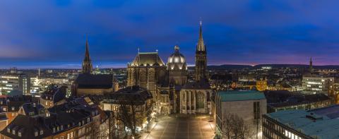Aachen Cathedral (Dom) at night- Stock Photo or Stock Video of rcfotostock | RC Photo Stock