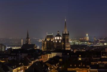 aachen cathedral (Dom) at night- Stock Photo or Stock Video of rcfotostock | RC Photo Stock
