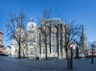 aachen cathedral with minster place in germany- Stock Photo or Stock Video of rcfotostock | RC-Photo-Stock
