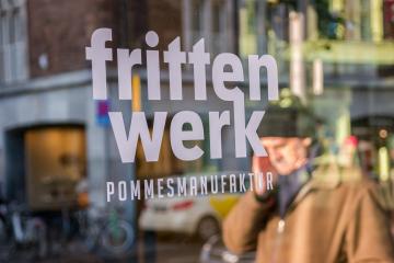 AACHEN, GERMANY JANUARY, 2017: Close up of Frittenwerk logo in the city of Aachen. Frittenwerk is a German fries Manufacture company of fast food restaurants in NRW Germany. : Stock Photo or Stock Video Download rcfotostock photos, images and assets rcfotostock | RC-Photo-Stock.: