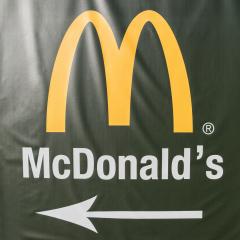 AACHEN, GERMANY JANUARY, 2017: McDonalds logo sign. It is the world's largest chain of hamburger fast food restaurants.- Stock Photo or Stock Video of rcfotostock | RC-Photo-Stock