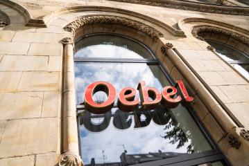 AACHEN, GERMANY JULY 2019:  Oebel bakery Store Logo. Headquartered in Aachen, Oebel is a bakery company since 1918, with bakeries and bakery cafes in Aachen and around NRW. : Stock Photo or Stock Video Download rcfotostock photos, images and assets rcfotostock | RC-Photo-Stock.: