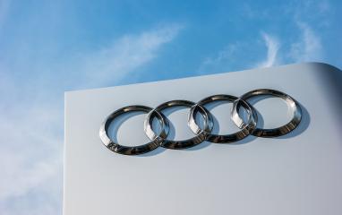 AACHEN, GERMANY MARCH, 2017: Audi dealership logo against blue sky. Audi is a German automobile manufacturer that designs, engineers, produces, markets and distributes luxury automobiles.- Stock Photo or Stock Video of rcfotostock | RC-Photo-Stock