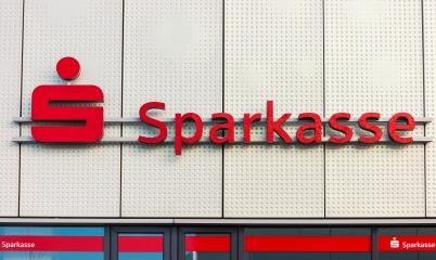 AACHEN, GERMANY MARCH, 2017: Logo of a the German Sparkasse (Savings Bank). Based on OECD studies, the German public banking system had a share of 40% of total banking assets in Germany. : Stock Photo or Stock Video Download rcfotostock photos, images and assets rcfotostock | RC-Photo-Stock.: