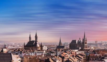 Aachen town hall and cathedral at sunset- Stock Photo or Stock Video of rcfotostock | RC-Photo-Stock