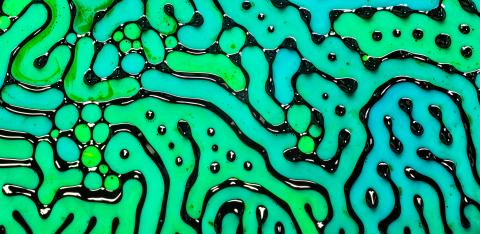 Abstract ART. Swirls, artistic design with blue and green oil colors forming amazing intricate structures with ferrofluid.- Stock Photo or Stock Video of rcfotostock | RC-Photo-Stock