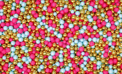 Abstract background with 3d spheres. Golden, pin and blue bubbles. Jewelry cover concept. Horizontal banner. Decoration element for design. 3d illustration, 3d rendering. : Stock Photo or Stock Video Download rcfotostock photos, images and assets rcfotostock | RC Photo Stock.:
