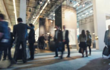 Abstract blurred people in a trade show hall event background usage- Stock Photo or Stock Video of rcfotostock | RC Photo Stock