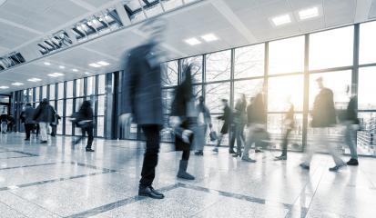 Abstract Image of Business People Walking in modern hall- Stock Photo or Stock Video of rcfotostock | RC Photo Stock