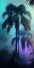 abstract mystical palm trees in colorful mist, iPhone background, Mobile Wallpaper- Stock Photo or Stock Video of rcfotostock | RC Photo Stock