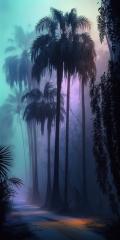 abstract mystical palm trees with a path in colorful mist, iPhone background, Mobile Wallpaper : Stock Photo or Stock Video Download rcfotostock photos, images and assets rcfotostock | RC Photo Stock.: