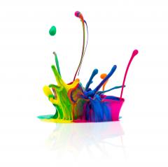 abstract paint splashing isolated on white- Stock Photo or Stock Video of rcfotostock | RC-Photo-Stock