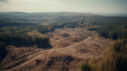 Aerial of deforested land with winding paths
 : Stock Photo or Stock Video Download rcfotostock photos, images and assets rcfotostock | RC Photo Stock.: