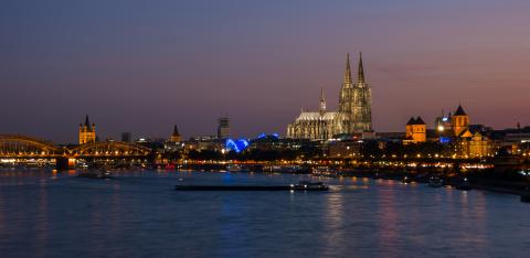 Aerial view of Cologne at night- Stock Photo or Stock Video of rcfotostock | RC-Photo-Stock