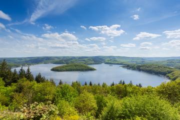 aerial view of the Rursee lake at the Eifel- Stock Photo or Stock Video of rcfotostock | RC-Photo-Stock