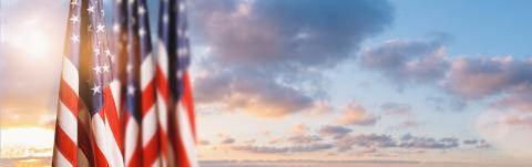 American flag against sunset sky with clouds for Memorial Day, 4th of July or Labour Day, copy space for individual text : Stock Photo or Stock Video Download rcfotostock photos, images and assets rcfotostock | RC-Photo-Stock.: