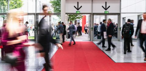 Anonymous blurred crowd on the go at a business trade fair- Stock Photo or Stock Video of rcfotostock | RC Photo Stock