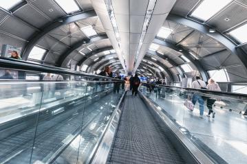 anonymous commuter rushing in a futuristic tunnel- Stock Photo or Stock Video of rcfotostock | RC-Photo-Stock