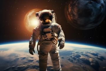 Astronaut floating in space with Earth in the background
 : Stock Photo or Stock Video Download rcfotostock photos, images and assets rcfotostock | RC Photo Stock.: