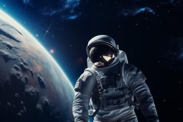 Astronaut with reflective visor against planet backdrop
 : Stock Photo or Stock Video Download rcfotostock photos, images and assets rcfotostock | RC Photo Stock.: