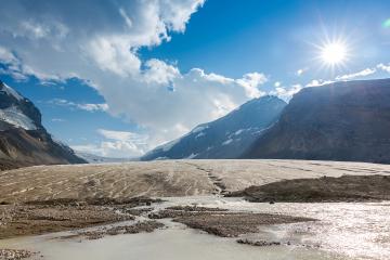 Athabasca Glacier in jasper with melt water at Columbia canada- Stock Photo or Stock Video of rcfotostock | RC Photo Stock