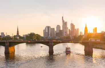 Beautiful summer view of Frankfurt skyline at Sunset, germany- Stock Photo or Stock Video of rcfotostock | RC-Photo-Stock