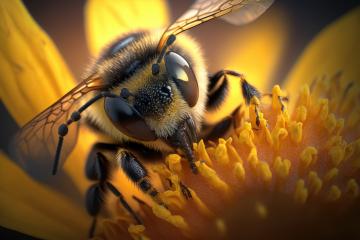 bee on a flower, honey (Generative AI)- Stock Photo or Stock Video of rcfotostock | RC Photo Stock