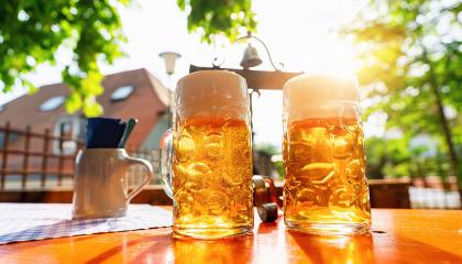 Beer mugs at Oktoberfest, Munich, Germany- Stock Photo or Stock Video of rcfotostock | RC Photo Stock