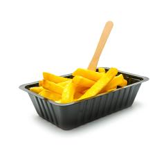 belgian fries in a shell with wooden fork- Stock Photo or Stock Video of rcfotostock | RC Photo Stock