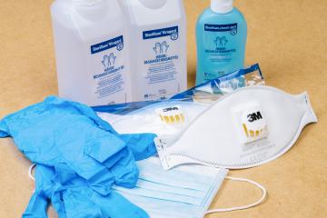 BERLIN, GERMANY MARCH 15, 2020: bottles hand disinfectant Sterillium Virugard with 3m protection mask,and gloves. To prevent corona virus COVID-19 infection. : Stock Photo or Stock Video Download rcfotostock photos, images and assets rcfotostock | RC-Photo-Stock.:
