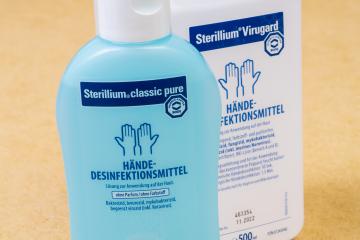 BERLIN, GERMANY MARCH 15, 2020: Two bottles hand disinfectant Sterillium Virugard. To prevent corona virus COVID-19 infection.- Stock Photo or Stock Video of rcfotostock | RC-Photo-Stock