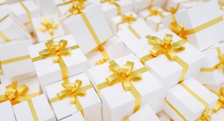Big pile of golden Christmas gifts- Stock Photo or Stock Video of rcfotostock | RC Photo Stock