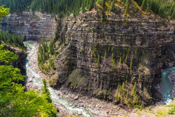 Bighorn canyon with crescent river alberta canada- Stock Photo or Stock Video of rcfotostock | RC Photo Stock
