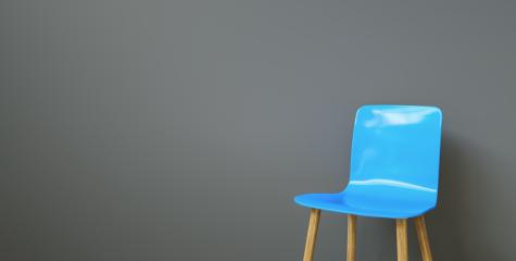 blue chair in a waiting room of a office, with copy space for individual text - Stock Photo or Stock Video of rcfotostock | RC Photo Stock