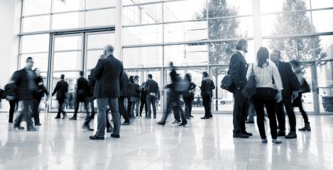 Blurred business people at a European Trade Fair- Stock Photo or Stock Video of rcfotostock | RC Photo Stock