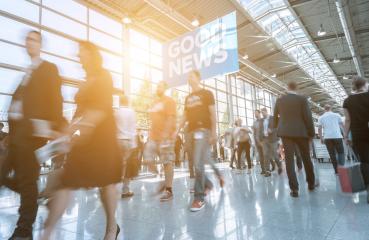 Blurred business people at a trade show- Stock Photo or Stock Video of rcfotostock | RC-Photo-Stock