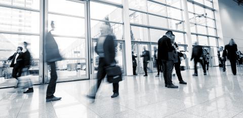 Blurred business people in rush on a International Exhibition- Stock Photo or Stock Video of rcfotostock | RC-Photo-Stock