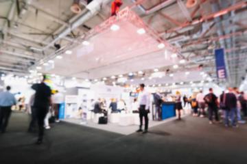 Blurred, defocused background of public event exhibition hall, business trade show concept- Stock Photo or Stock Video of rcfotostock | RC Photo Stock