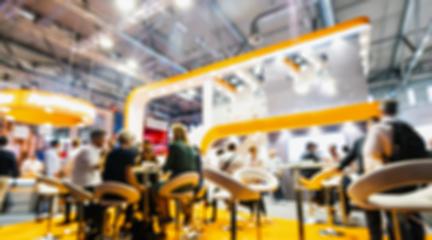 Blurred, defocused background of public event exhibition hall, business trade show concept- Stock Photo or Stock Video of rcfotostock | RC-Photo-Stock
