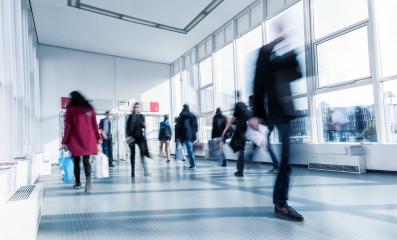 blurred European Trade Fair visitors at a modern hall- Stock Photo or Stock Video of rcfotostock | RC Photo Stock