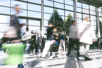 blurred people at a trade fair hall- Stock Photo or Stock Video of rcfotostock | RC-Photo-Stock