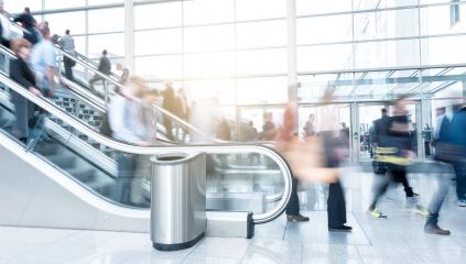 Blurred people using a skywalk/staircase- Stock Photo or Stock Video of rcfotostock | RC-Photo-Stock