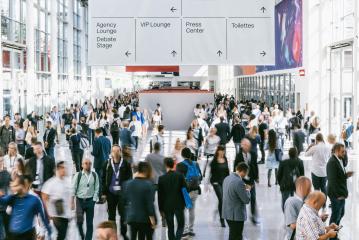 blurred people walking in a modern hall of a trade fair- Stock Photo or Stock Video of rcfotostock | RC-Photo-Stock
