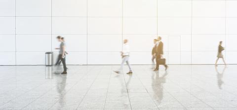 Blurred people walking on a corridor at a exhibition : Stock Photo or Stock Video Download rcfotostock photos, images and assets rcfotostock | RC-Photo-Stock.: