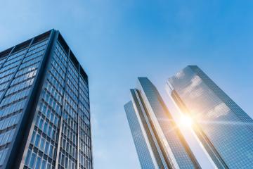 Bottom view of modern skyscrapers in business district : Stock Photo or Stock Video Download rcfotostock photos, images and assets rcfotostock | RC Photo Stock.: